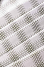 olive linen blend checks shirt