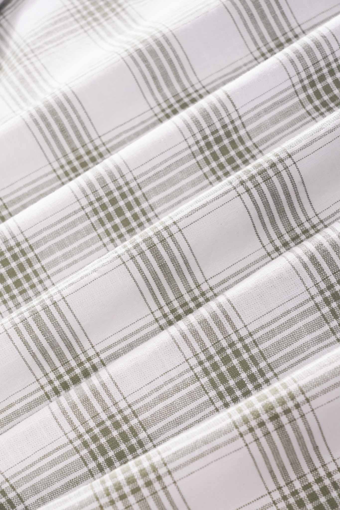 olive linen blend checks shirt