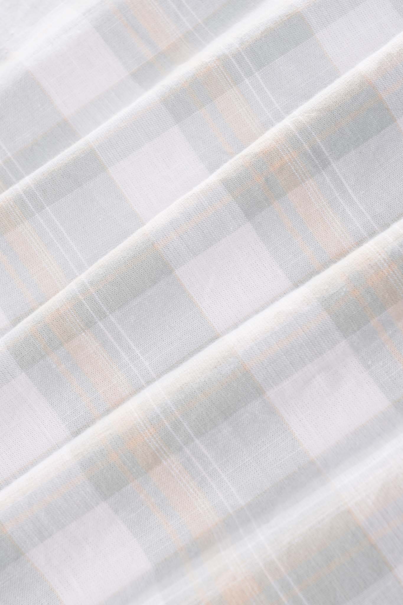 green linen blend checks shirt