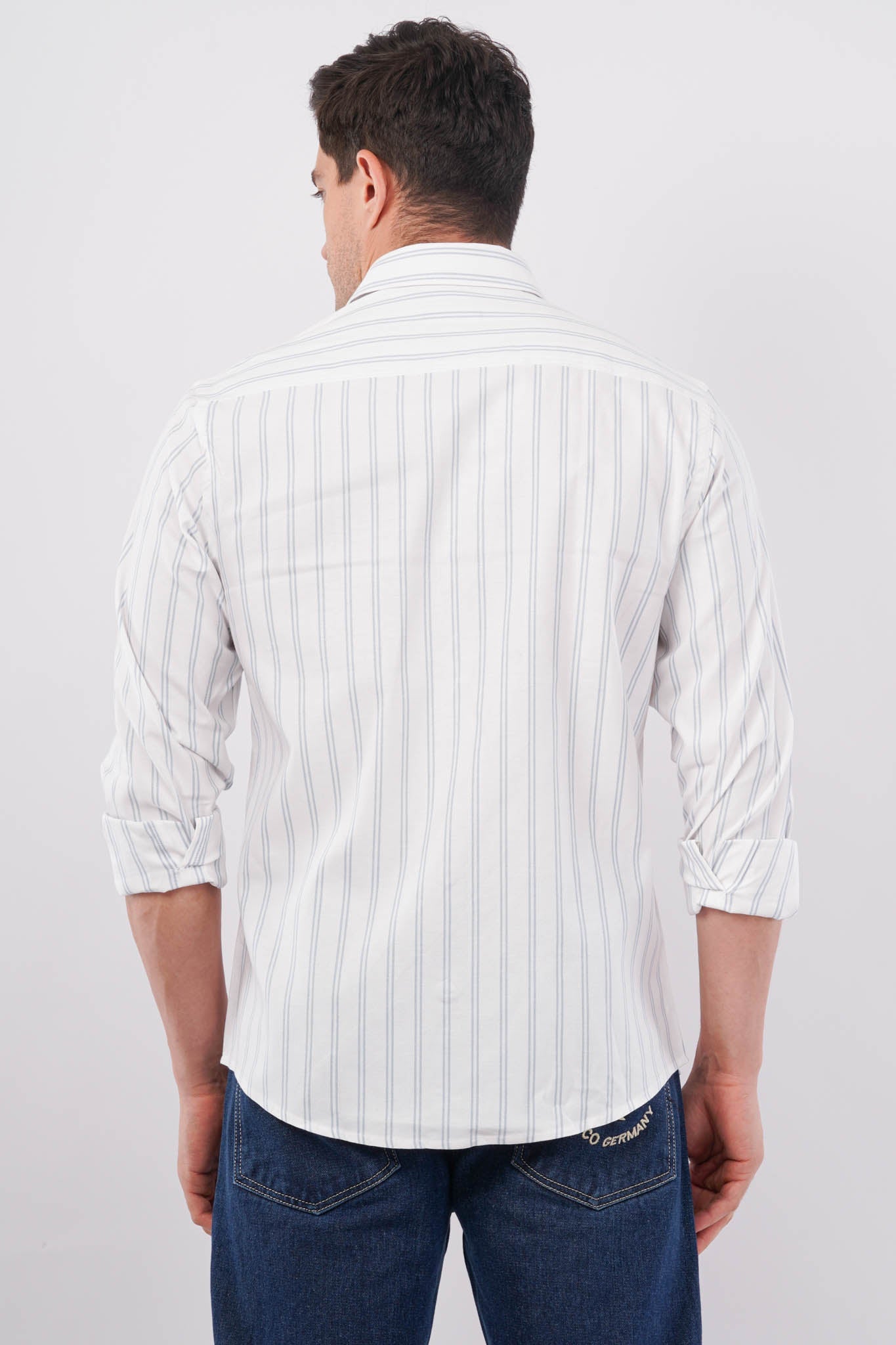 blue striped shirt offshade men