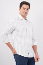 blue striped shirt offshade men