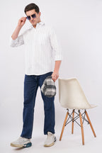 blue striped shirt offshade men