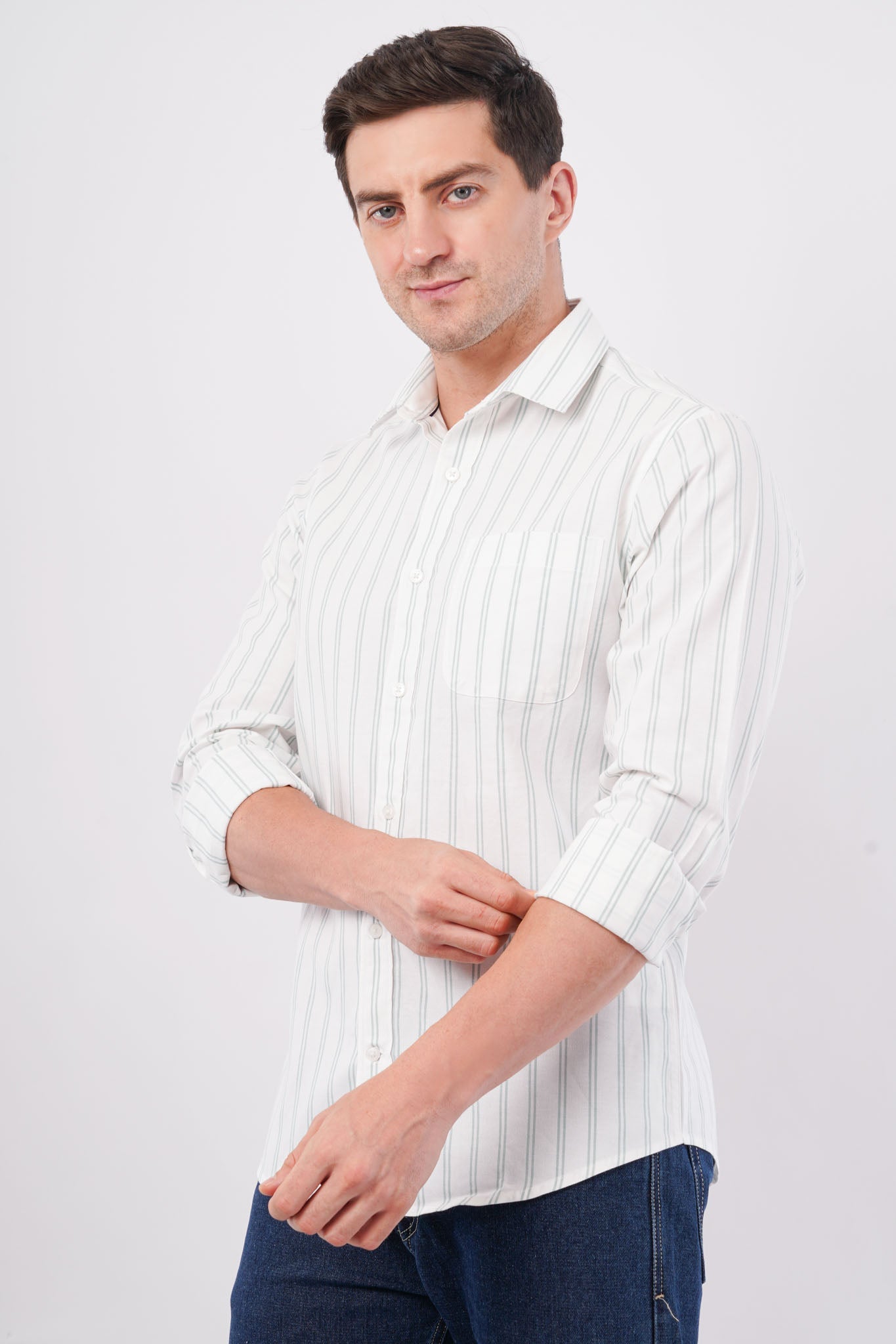 green striped shirt offshade men