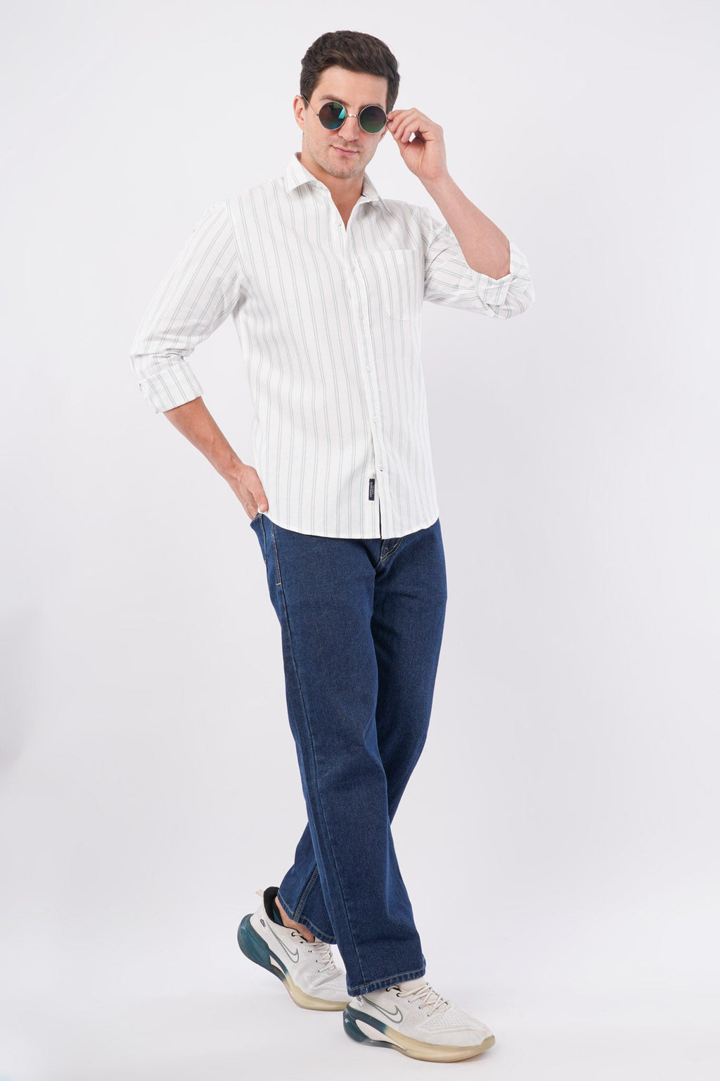 green striped shirt offshade men