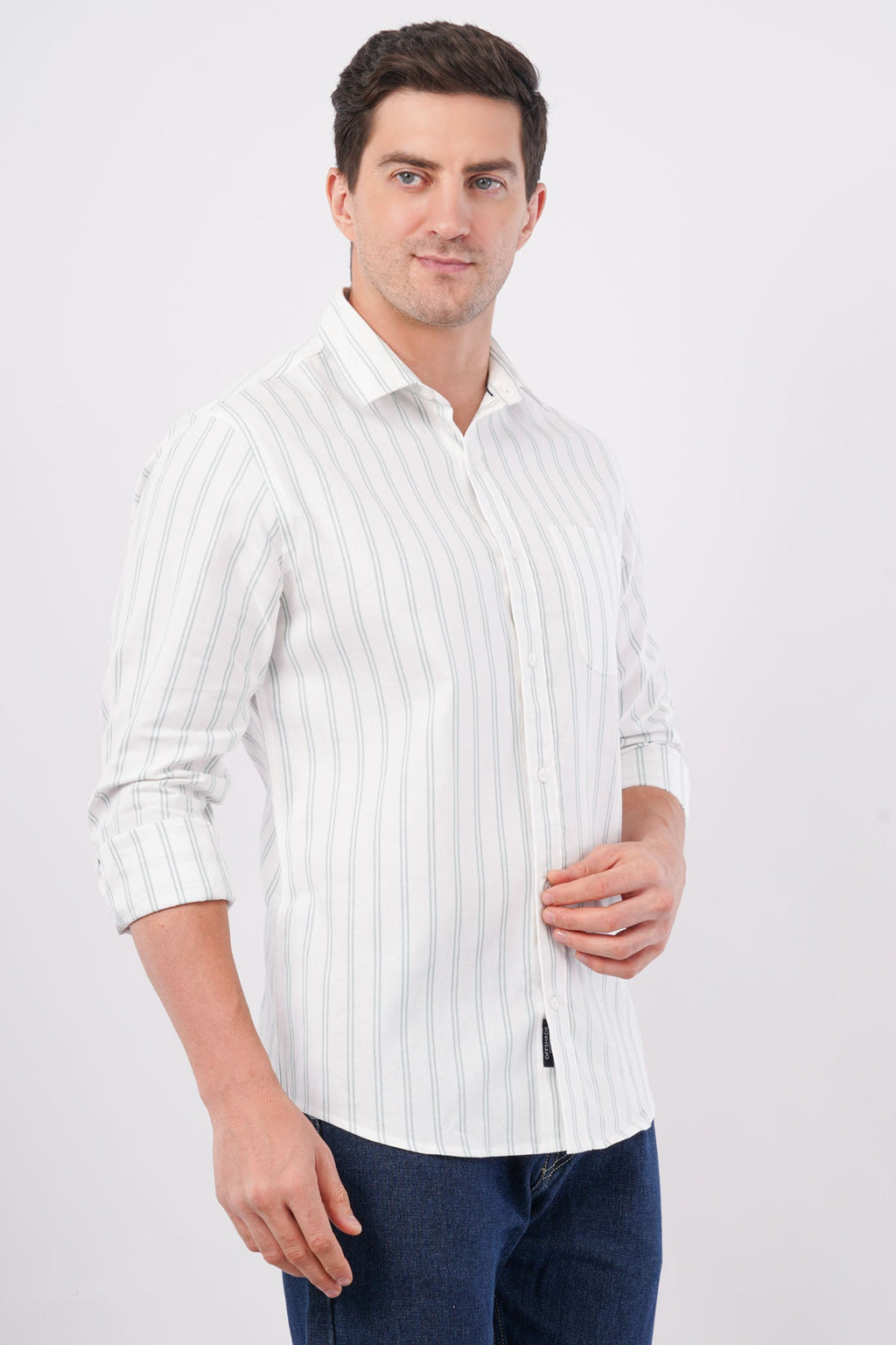 green striped shirt offshade men