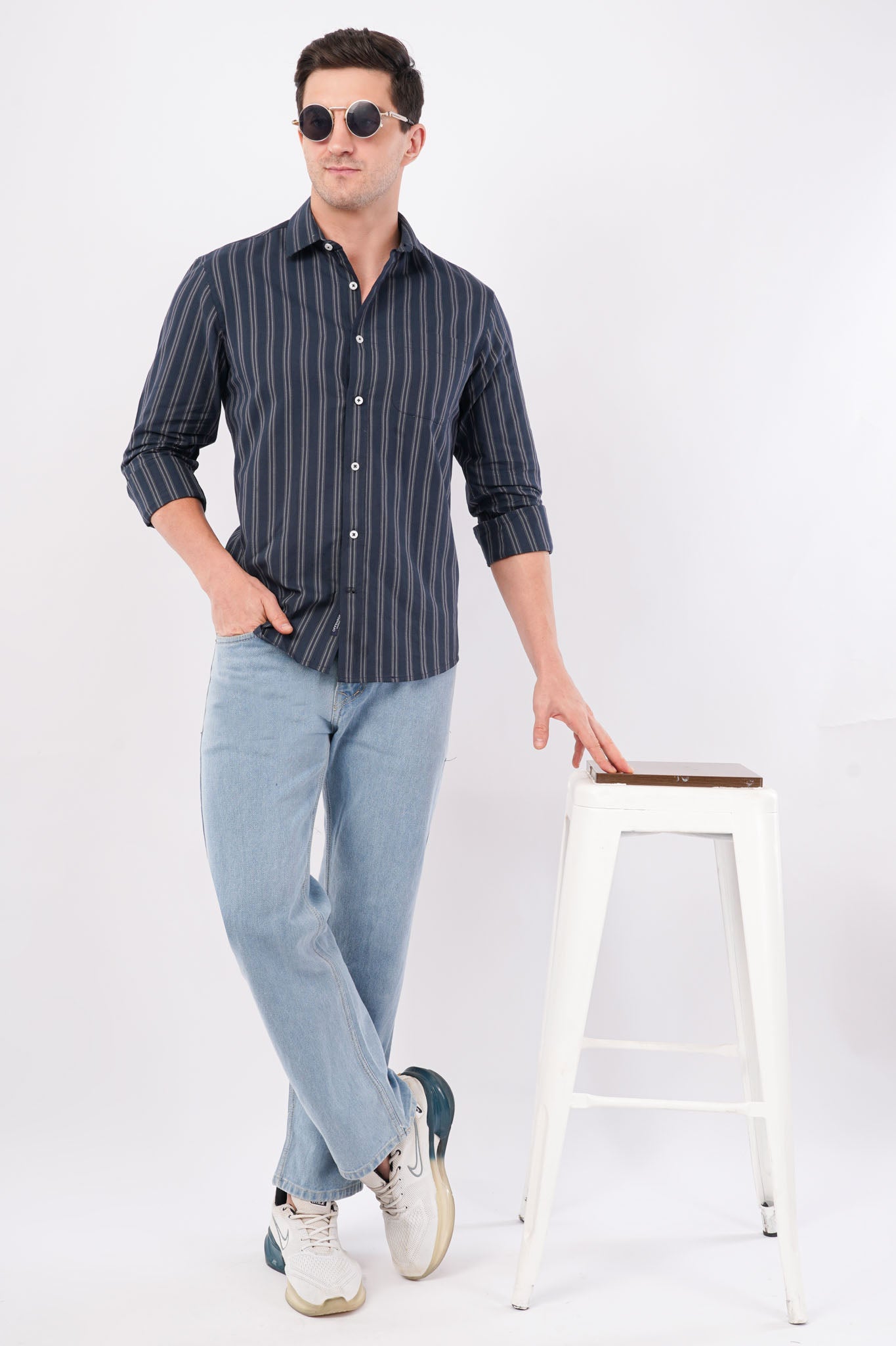 navy striped shirt men offshade