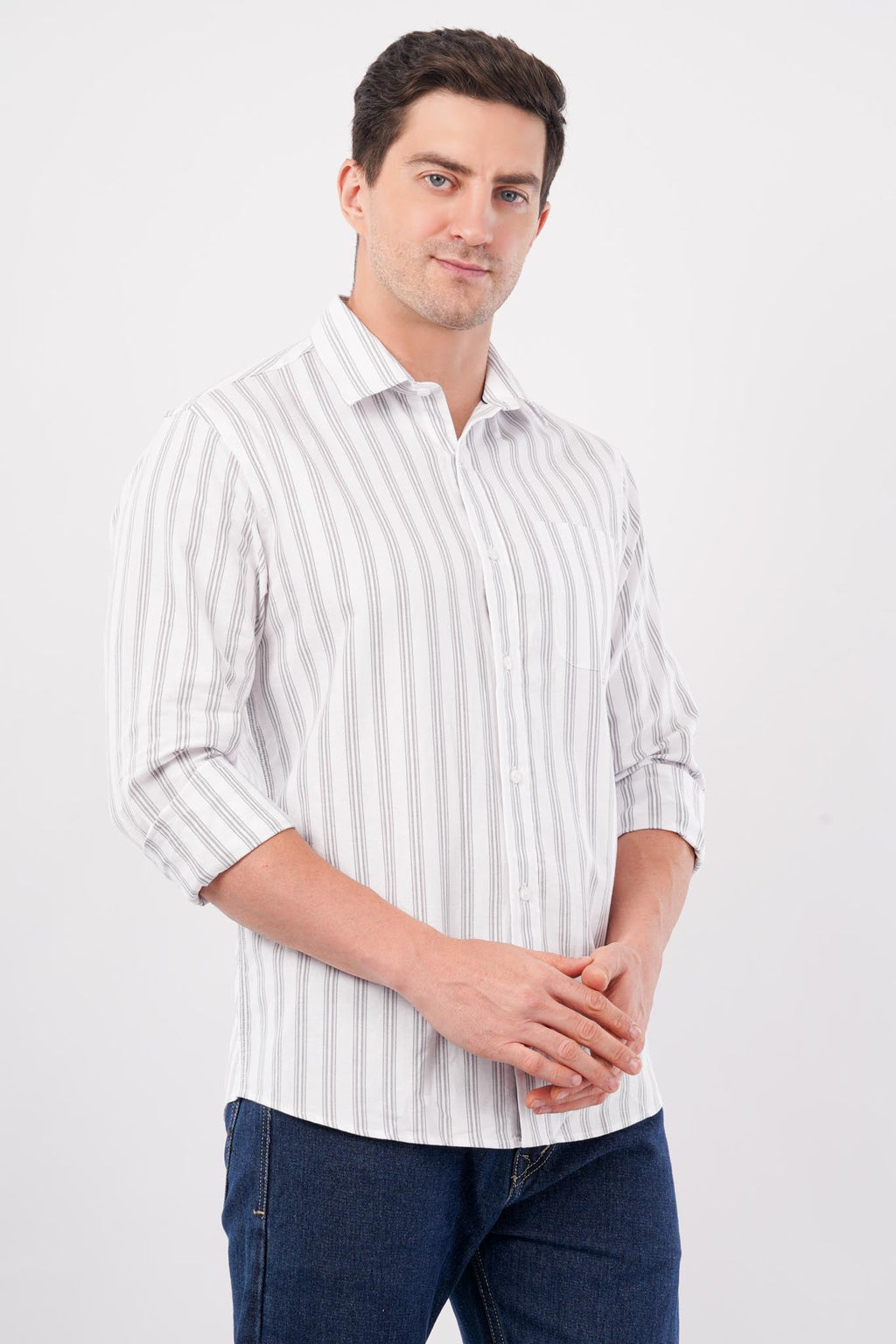 white striped shirt men offshade