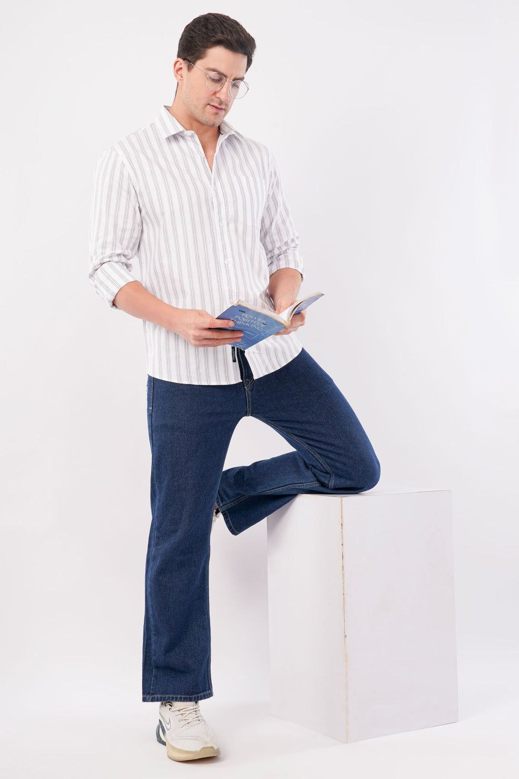 white striped shirt men offshade