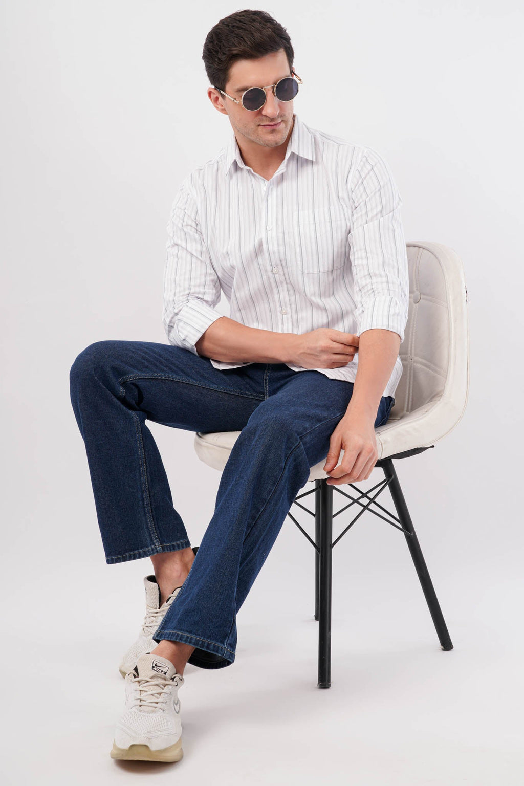 grey striped shirt offshade men