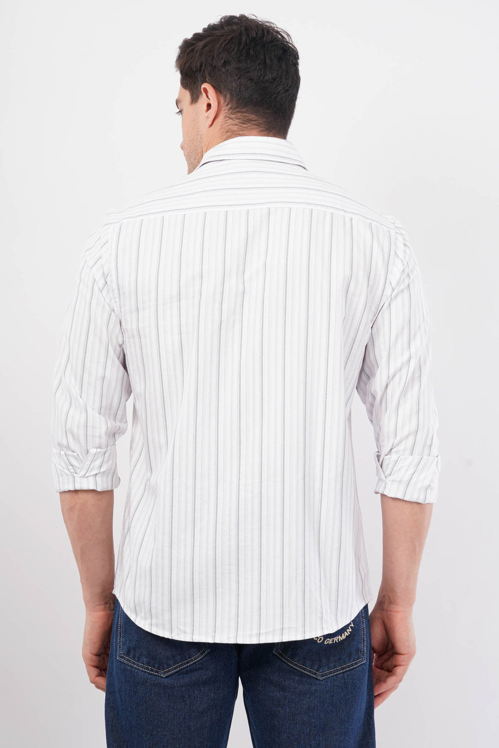 grey striped shirt offshade men