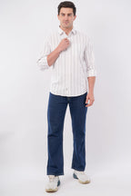 beige striped shirt offshade men