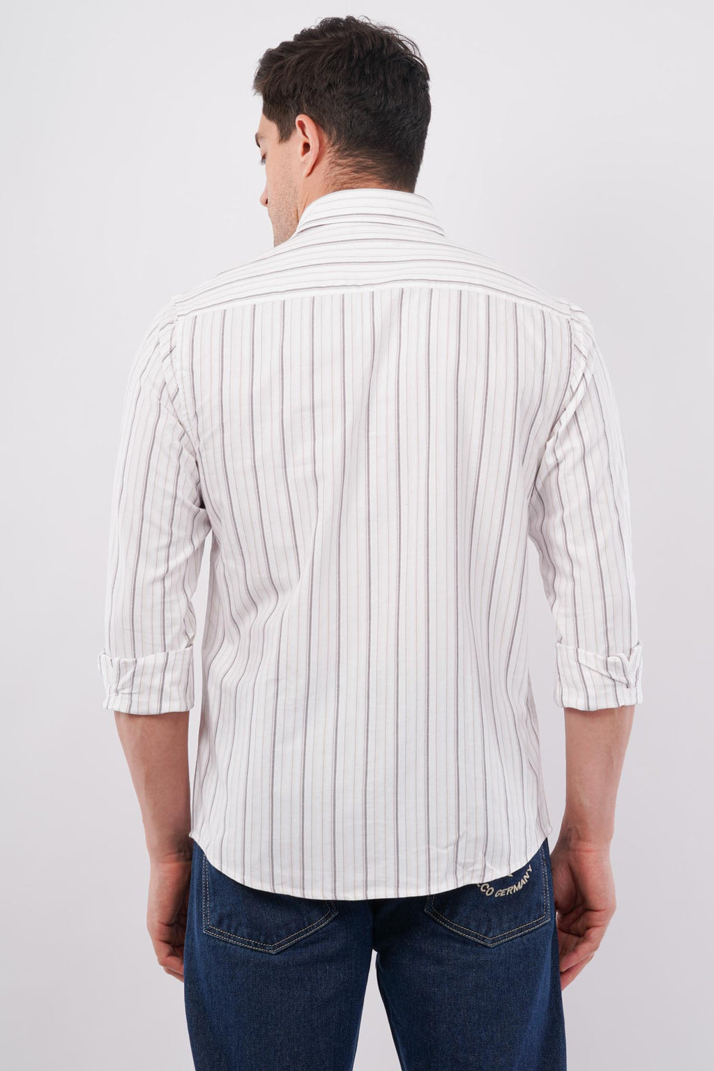 beige striped shirt offshade men