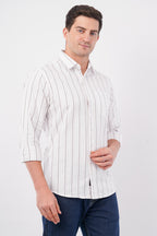 beige striped shirt offshade men