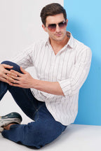 beige striped shirt offshade men