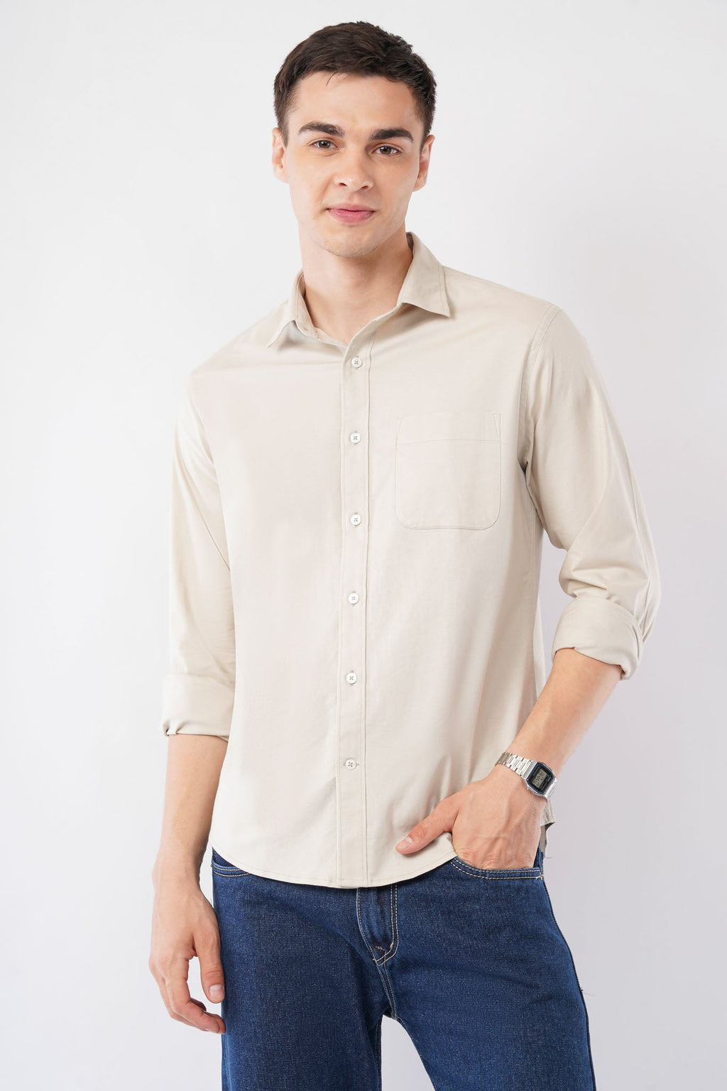 beige shirt offshade men