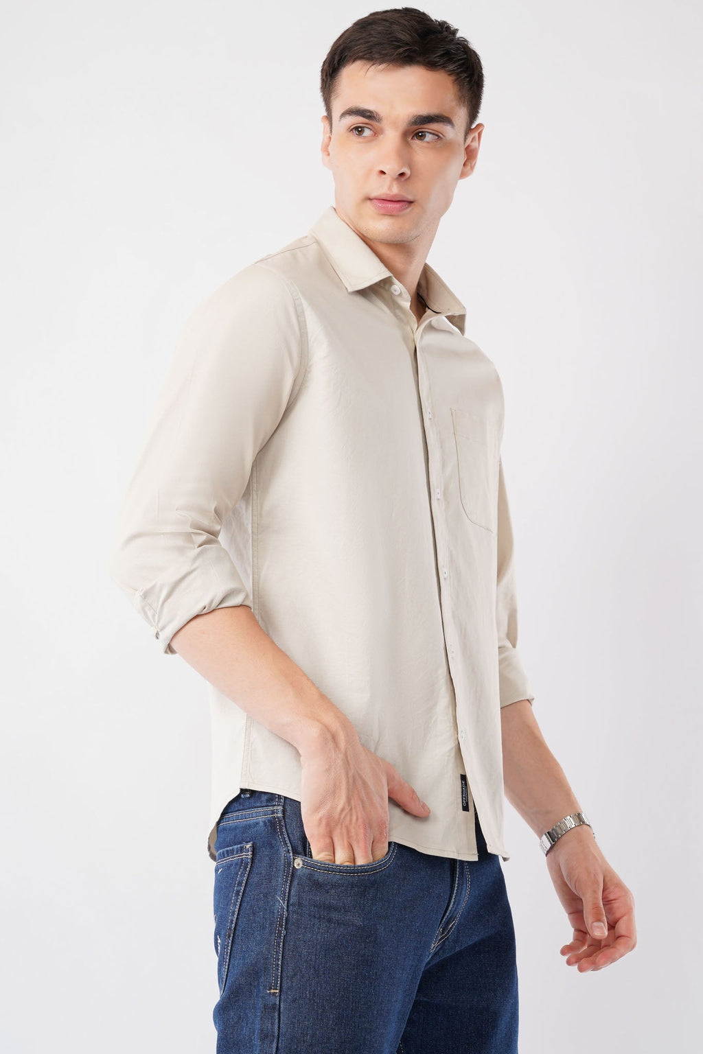 beige shirt offshade men