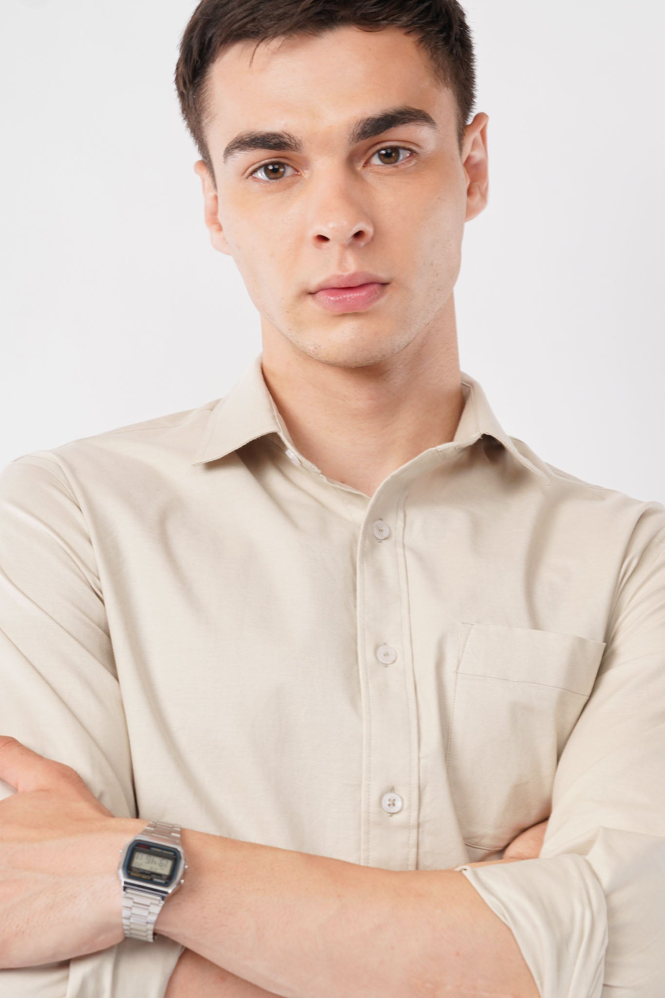 beige shirt offshade men