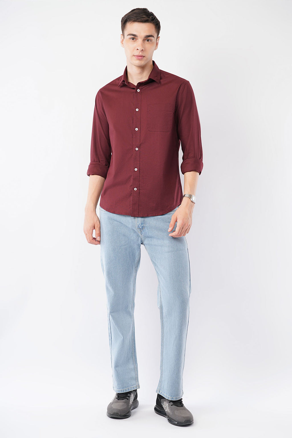 maroon shirt offshade men