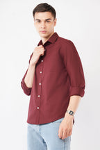 maroon shirt offshade men