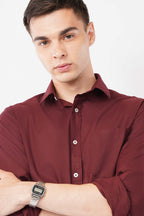 maroon shirt offshade men
